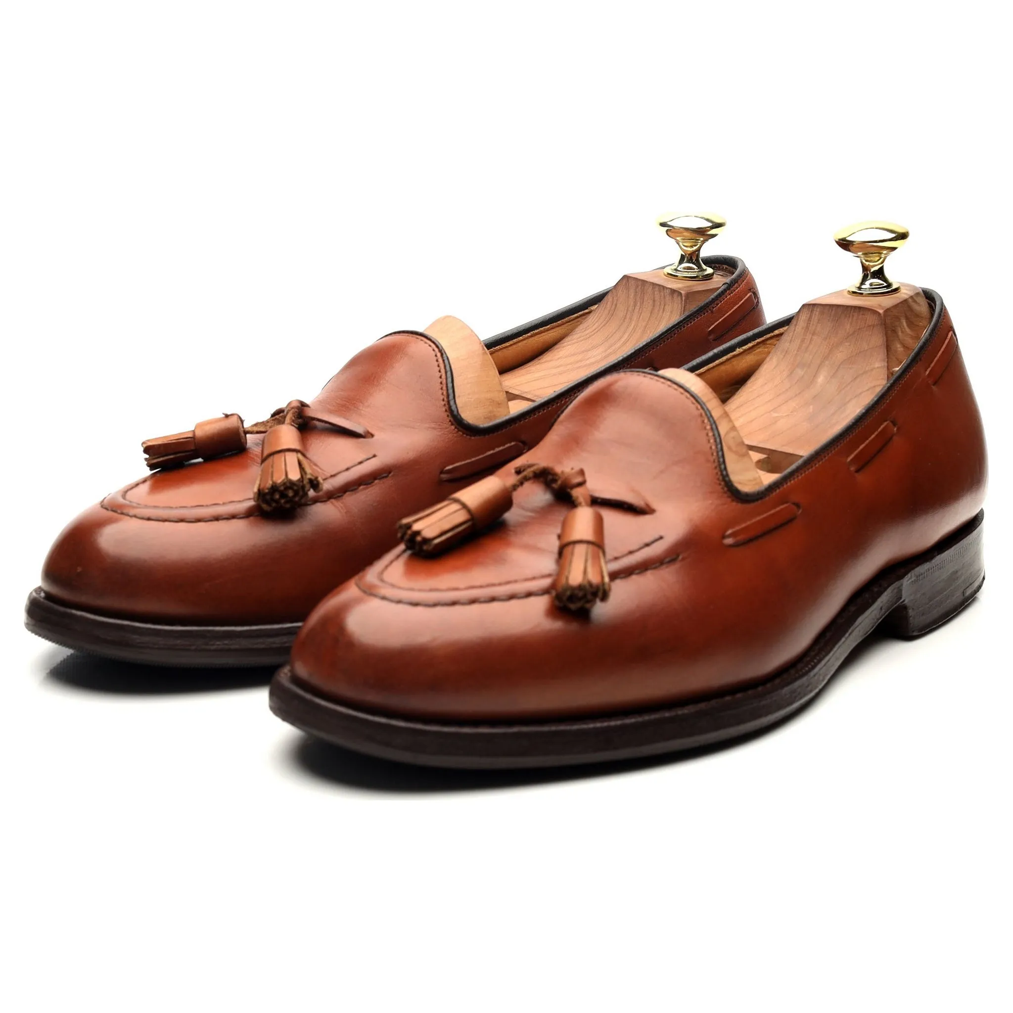 'Melbourne' Tan Brown Leather Loafers UK 7.5 F