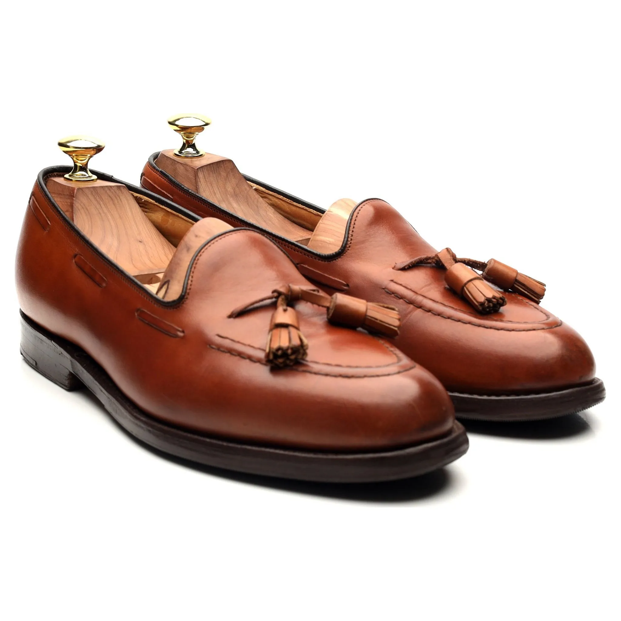 'Melbourne' Tan Brown Leather Loafers UK 7.5 F