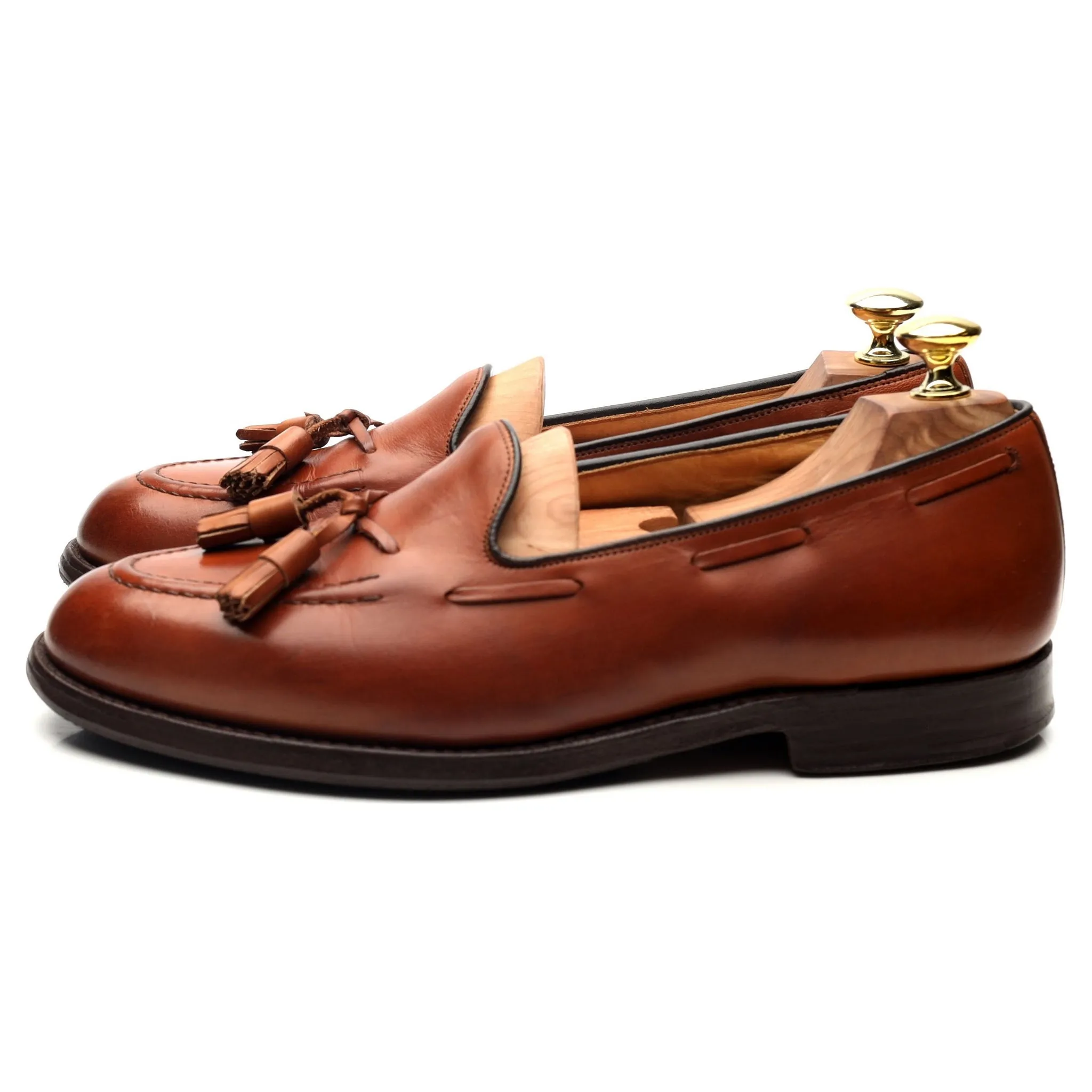 'Melbourne' Tan Brown Leather Loafers UK 7.5 F