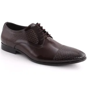 Men “MALFERD” Woven Textured Toe Design Lace Up Formal Shoes