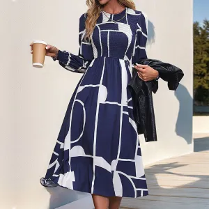 METAVERSMALL New Hot Trade New New 2025 Autumn Women's Clothing  Collection Long Sleeve Printed Dress