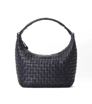 Mini Woven Hobo Black