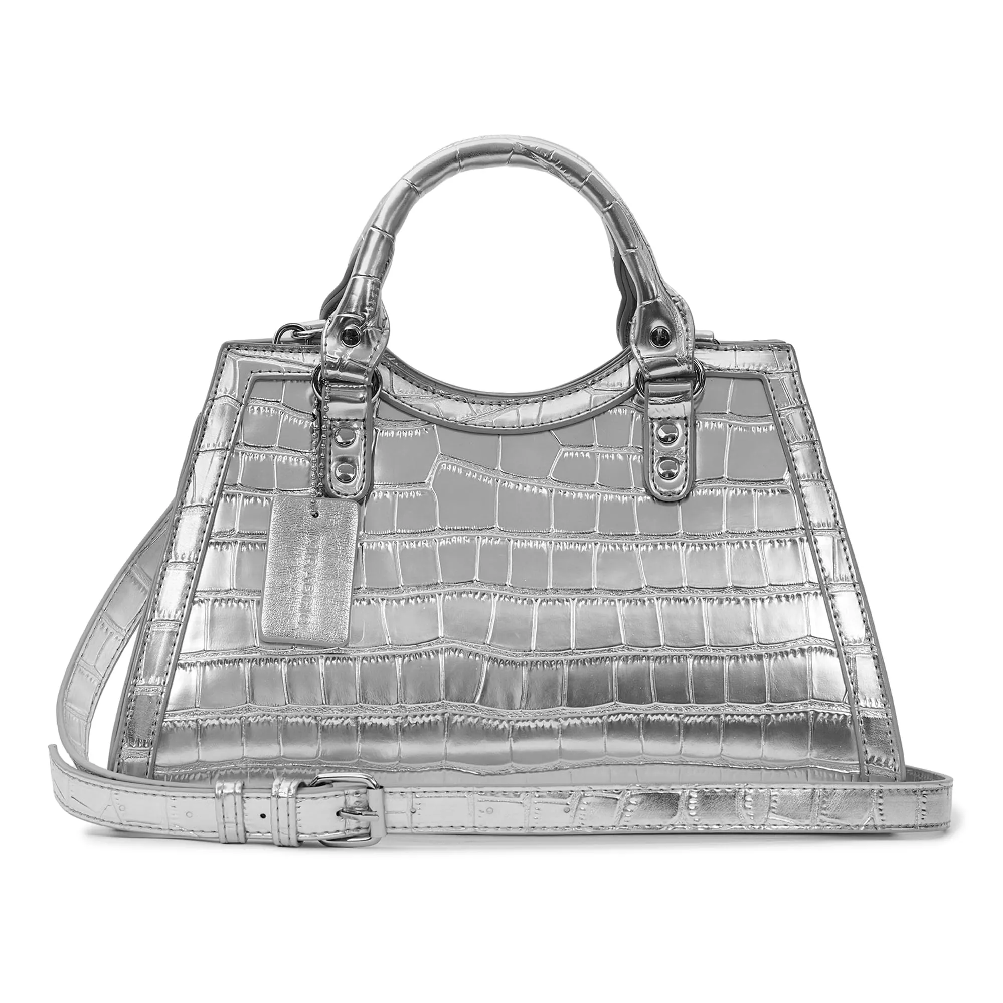 Miraggio Willow Croc-Textured Handbag for Women with Detachable & Adjustable Sling/Crossbody Bag