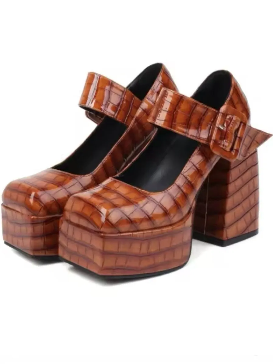 Modern British loafers high heels platform