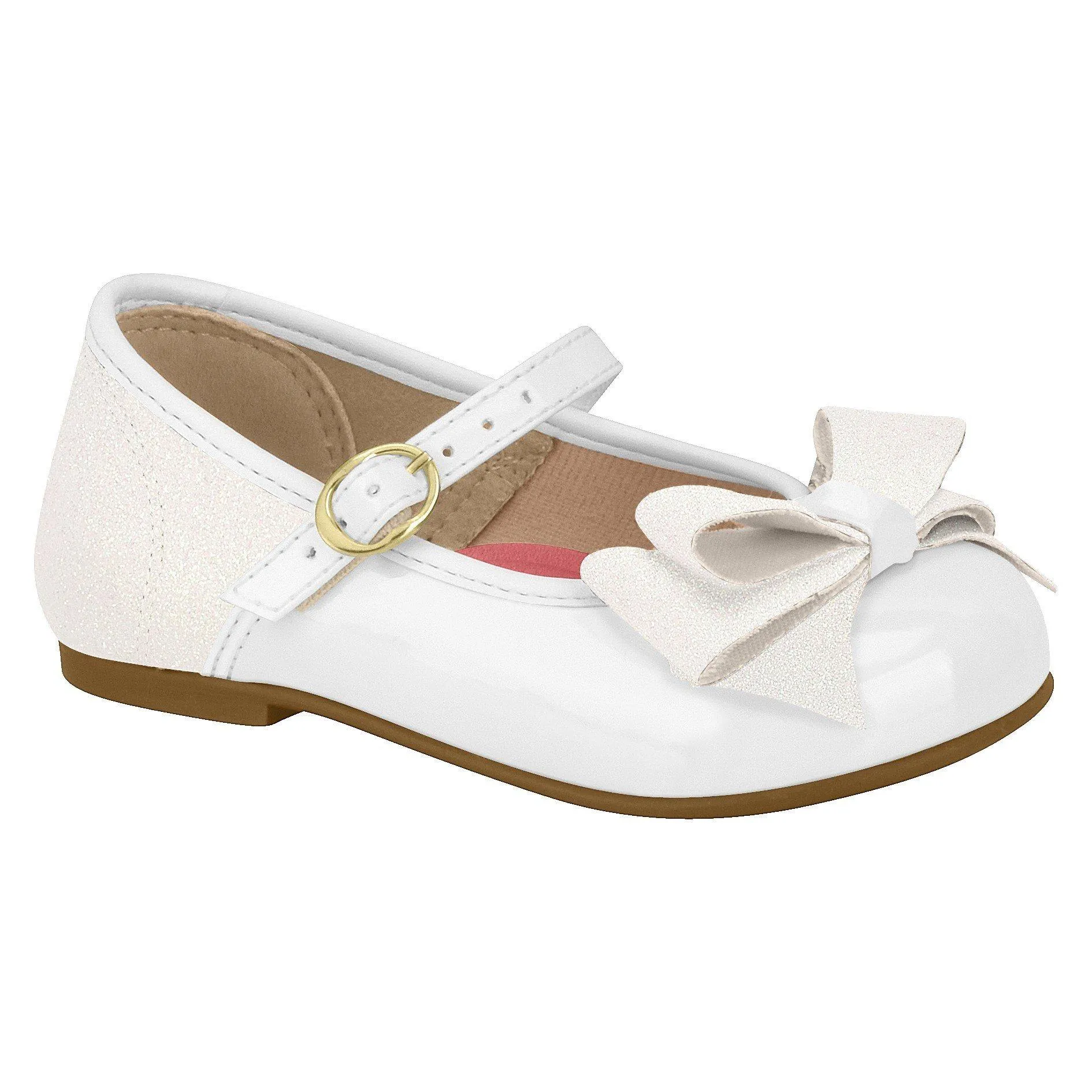 Molekinha 2106-176 Girls Mary-Jane Flat in White