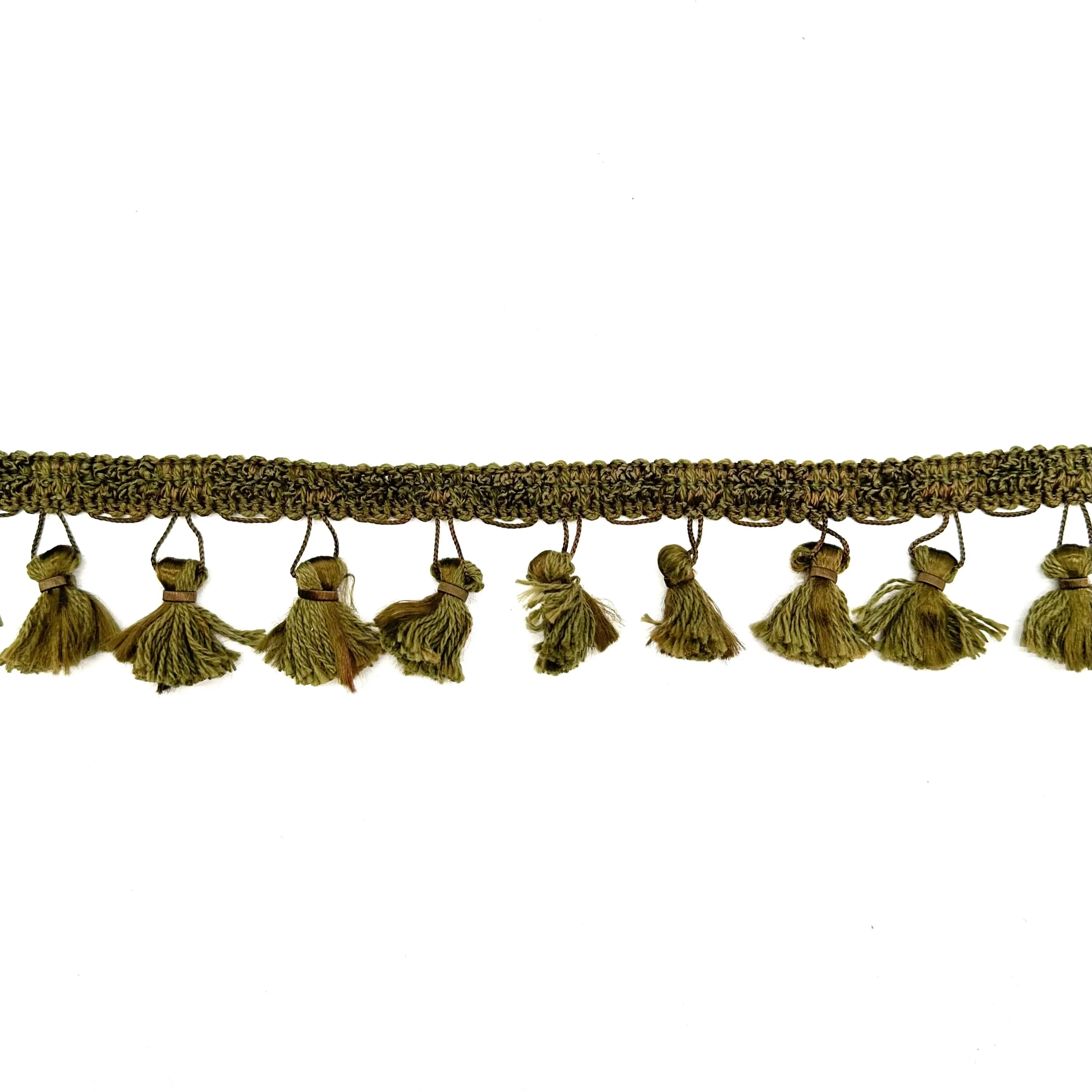 Moss Green Small High Quality Decorative Tassel Trim by the yard