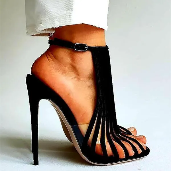 Multi Strap Adjustable Buckle Stiletto Heels