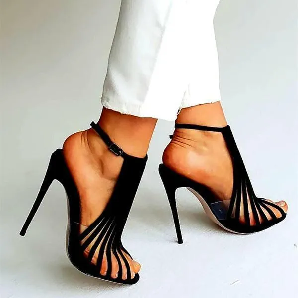 Multi Strap Adjustable Buckle Stiletto Heels