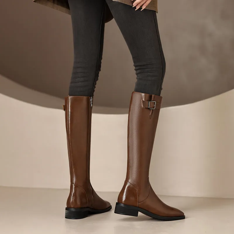 Nahla Brown Knee High Boots for Women