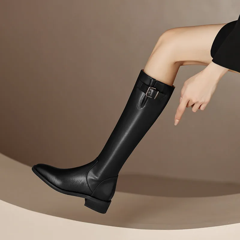 Nahla Brown Knee High Boots for Women