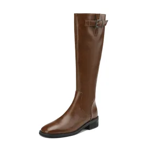 Nahla Brown Knee High Boots for Women