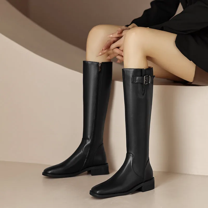 Nahla Brown Knee High Boots for Women