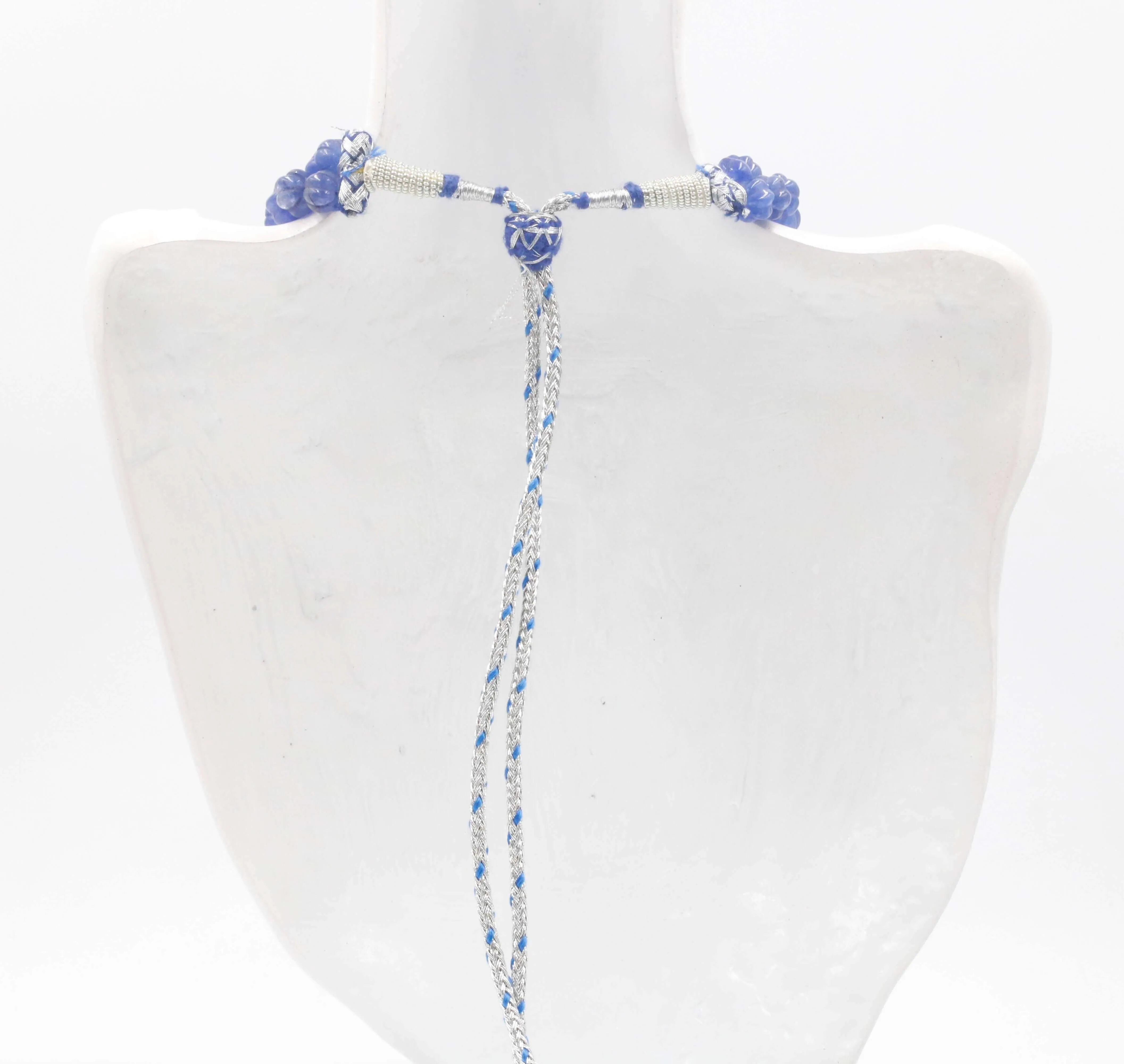 Natural Blue Quartz gemstone Necklace Blue Quartz Jewelry Quartz stone Necklace Blue Quartz Pumpkin Necklace Quartz Beads SKU:6142607