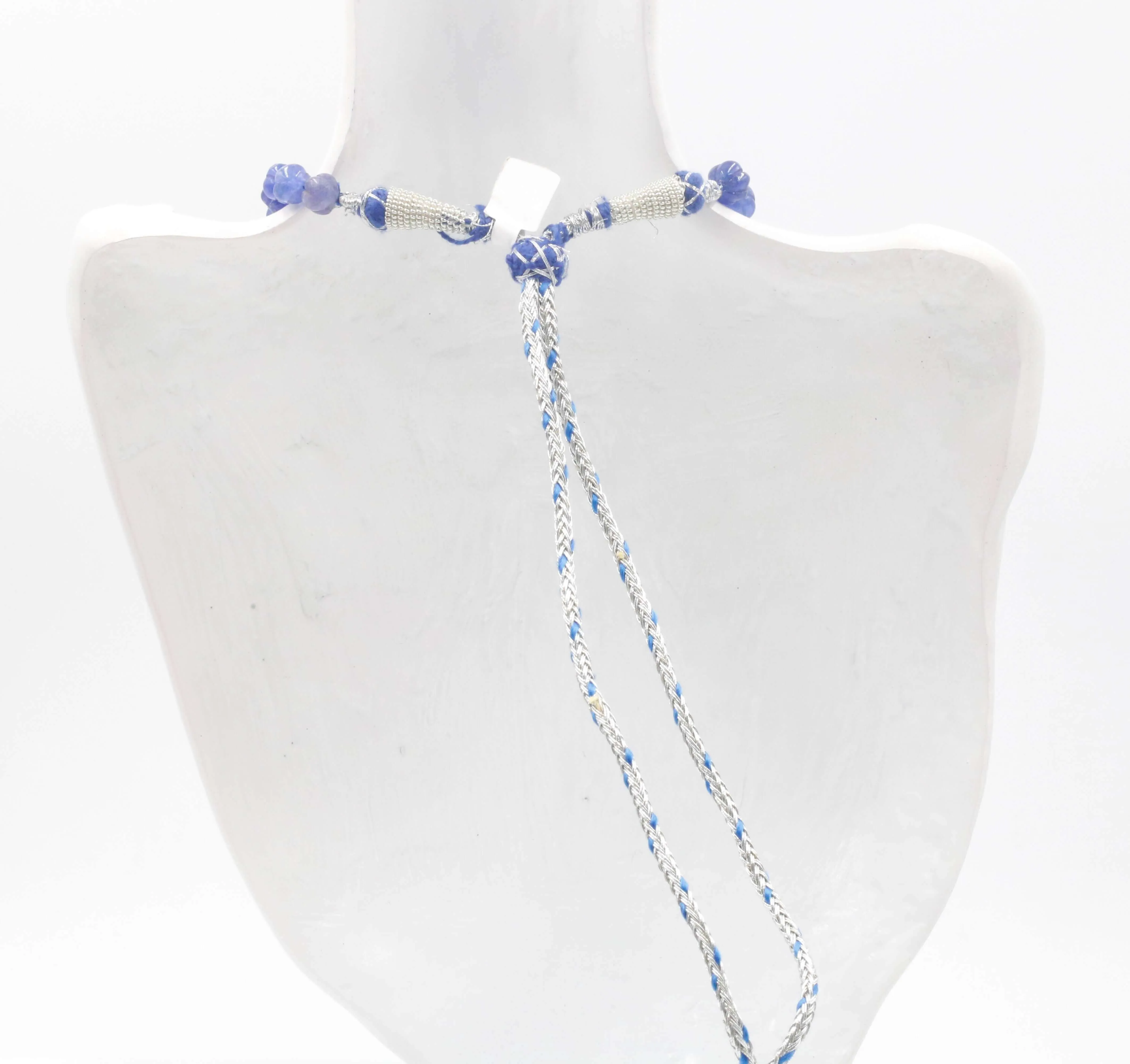 Natural Blue Quartz gemstone Necklace Blue Quartz Jewelry Quartz stone Necklace Blue Quartz Pumpkin Necklace Quartz Beads SKU:6142607