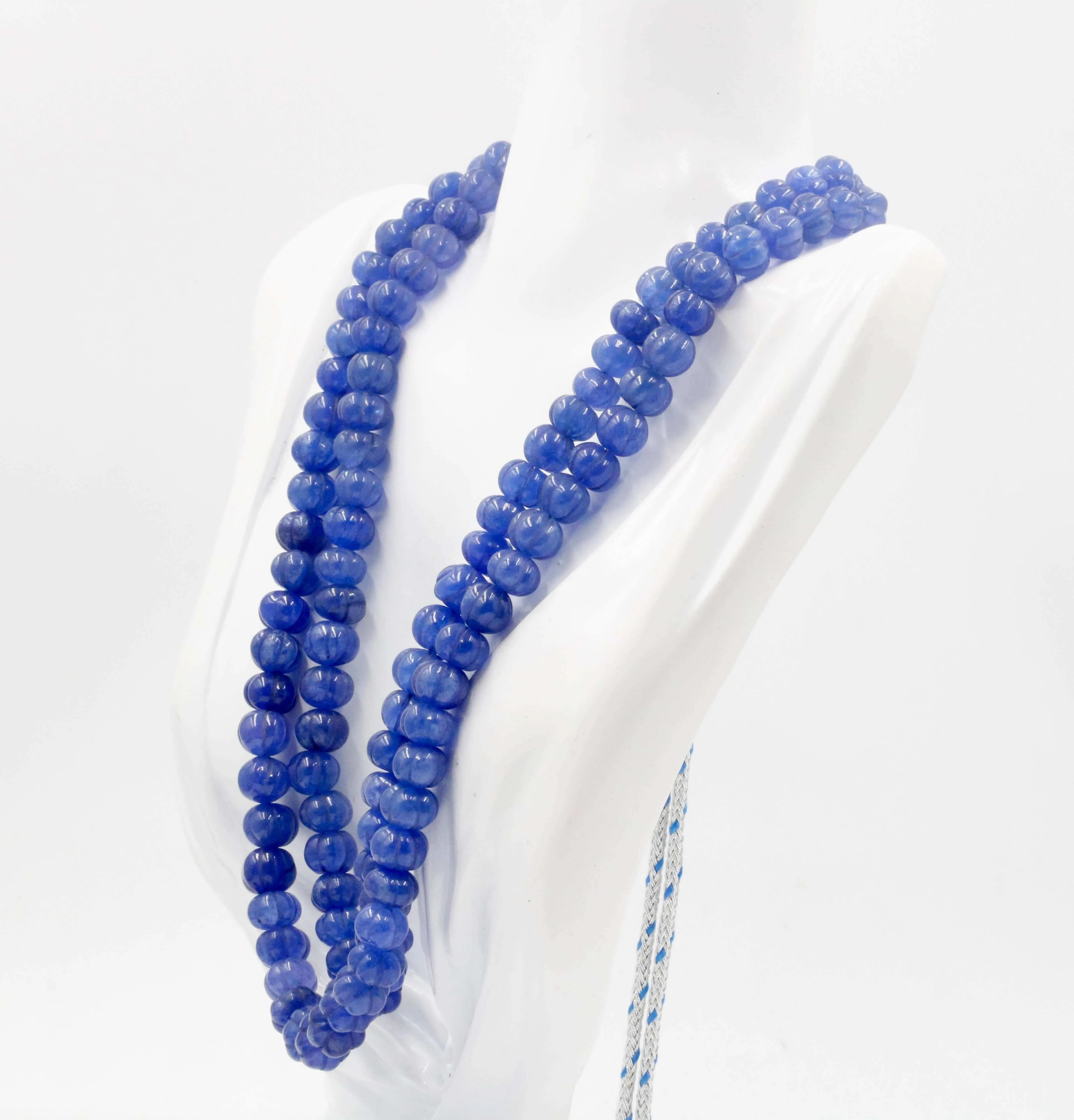 Natural Blue Quartz gemstone Necklace Blue Quartz Jewelry Quartz stone Necklace Blue Quartz Pumpkin Necklace Quartz Beads SKU:6142607