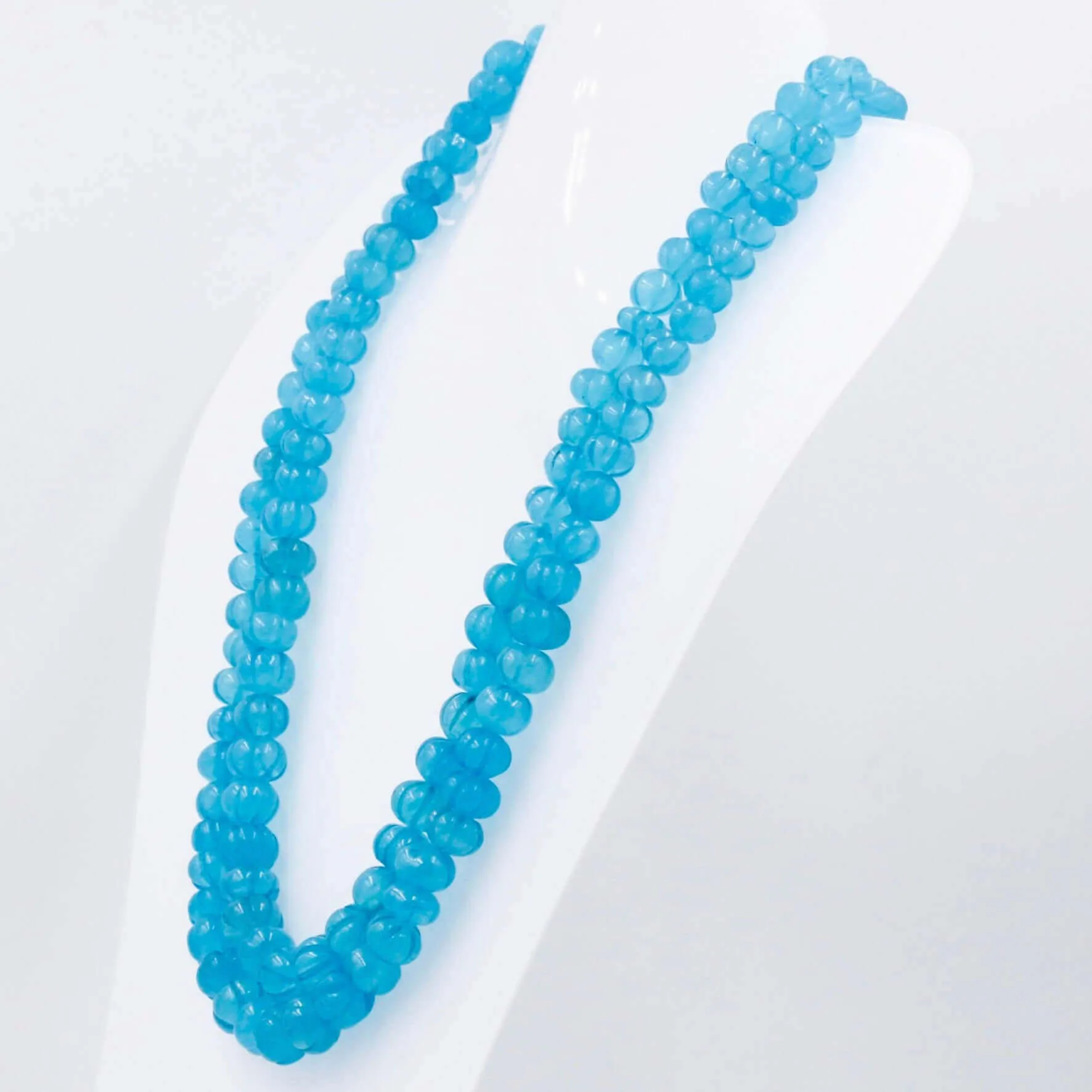 Natural Blue Quartz Necklace Blue Quartz Beaded Necklace Blue Gemstone Necklace Indian Necklace Sarafa Necklace Quartz Jewelry SKU 6142882