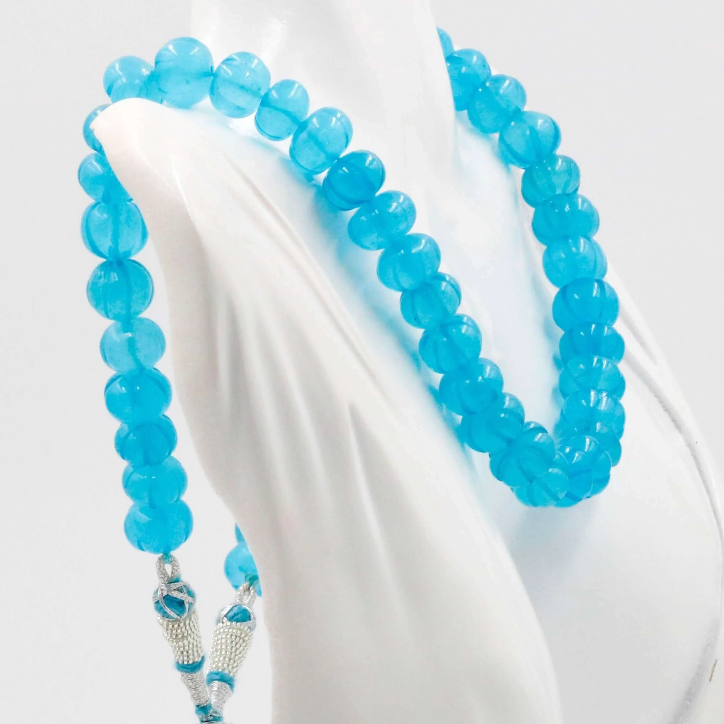 Natural Blue Quartz Necklace Blue Quartz Beaded Necklace Blue Gemstone Necklace Indian Necklace Sarafa Necklace Quartz Jewelry SKU 6142883