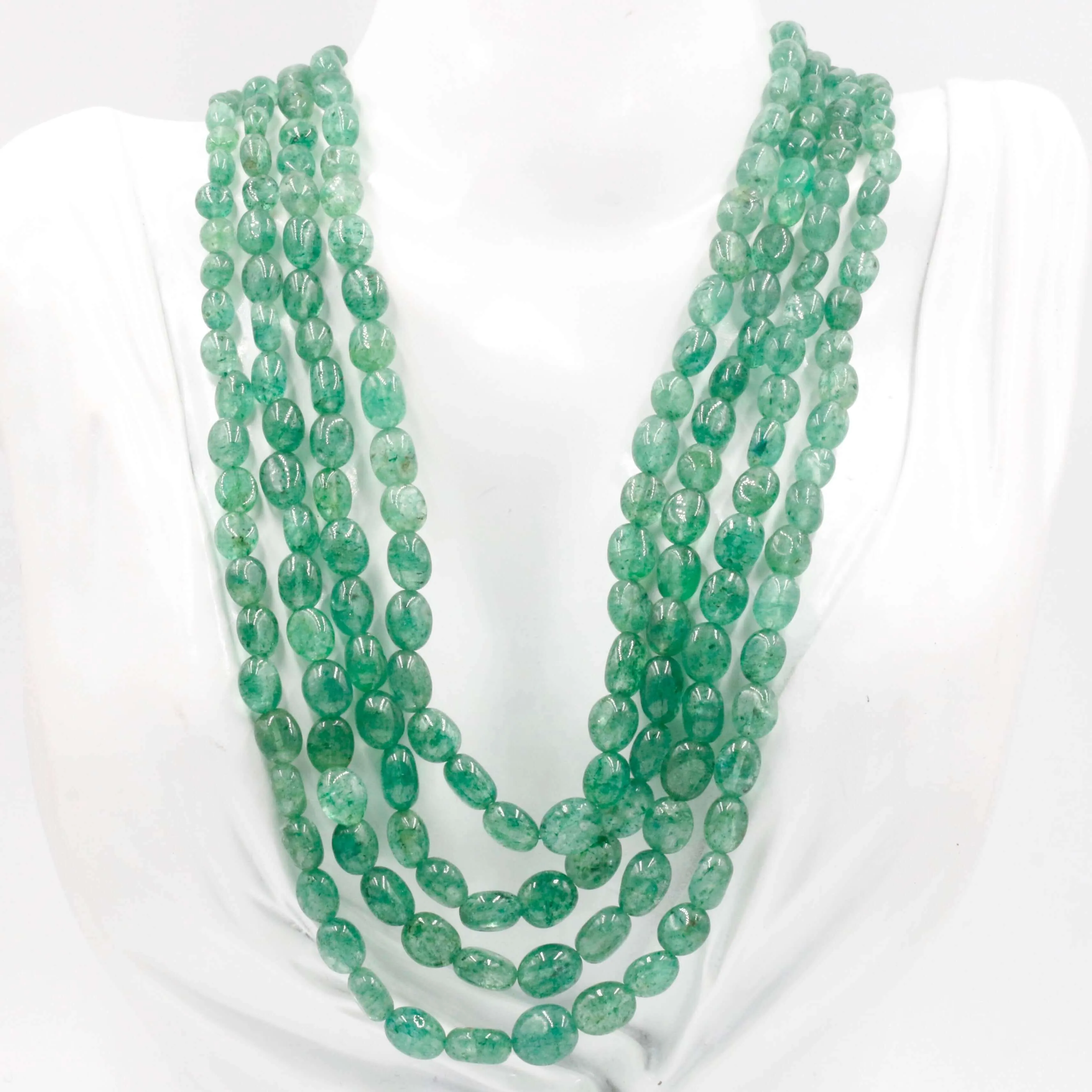 Natural Green Quartz Necklace Aventurine Necklace Layered Necklace Long Necklace Indian Necklace Quartz Sarafa Green Necklace SKU 6143025