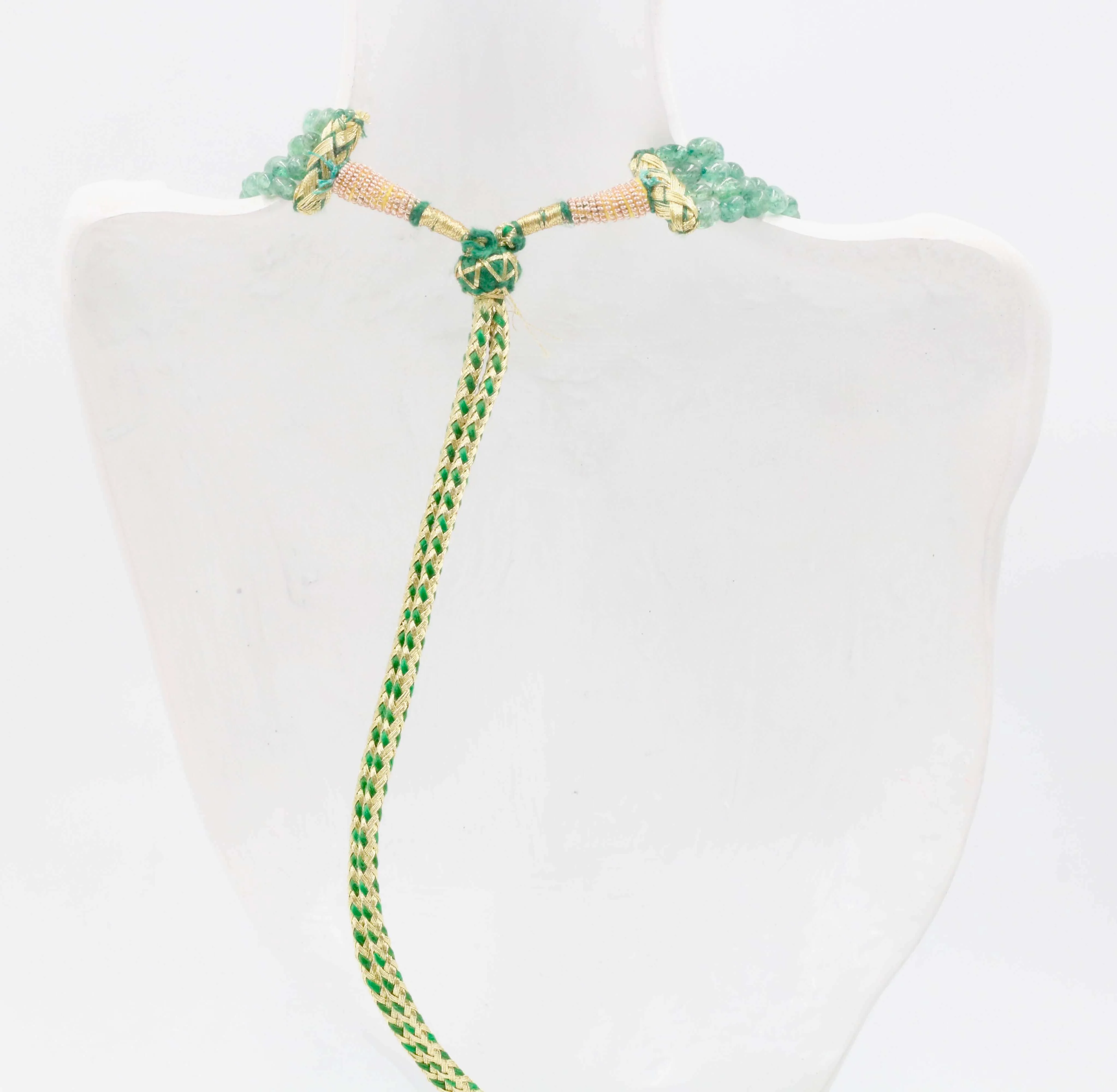 Natural Green Quartz Necklace Aventurine Necklace Layered Necklace Long Necklace Indian Necklace Quartz Sarafa Green Necklace SKU 6143025