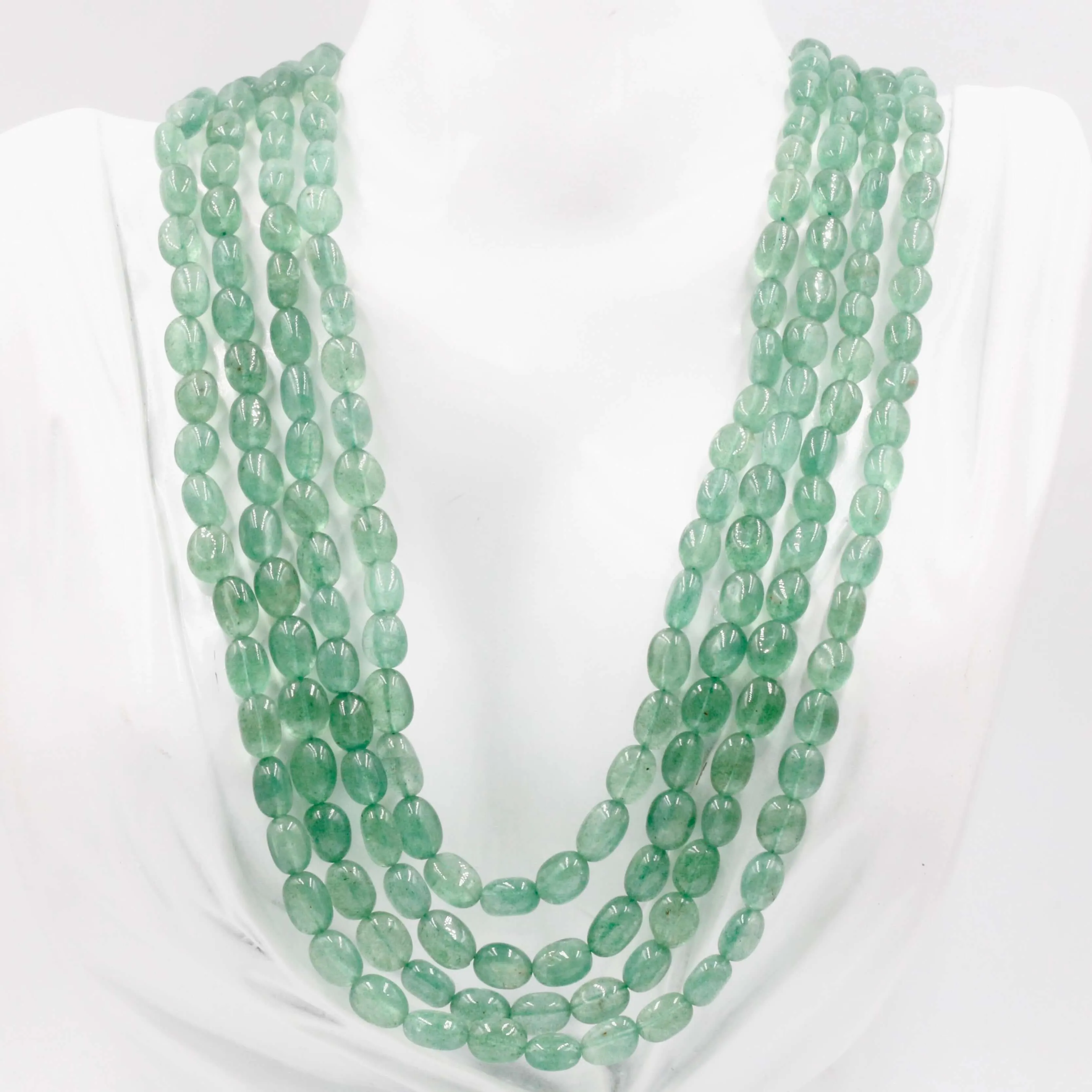 Natural Green Quartz Necklace Green Quartz Beaded Quartz Necklace Green Quartz Gemstone Indian Necklace Quartz Sarafa SKU 6143023