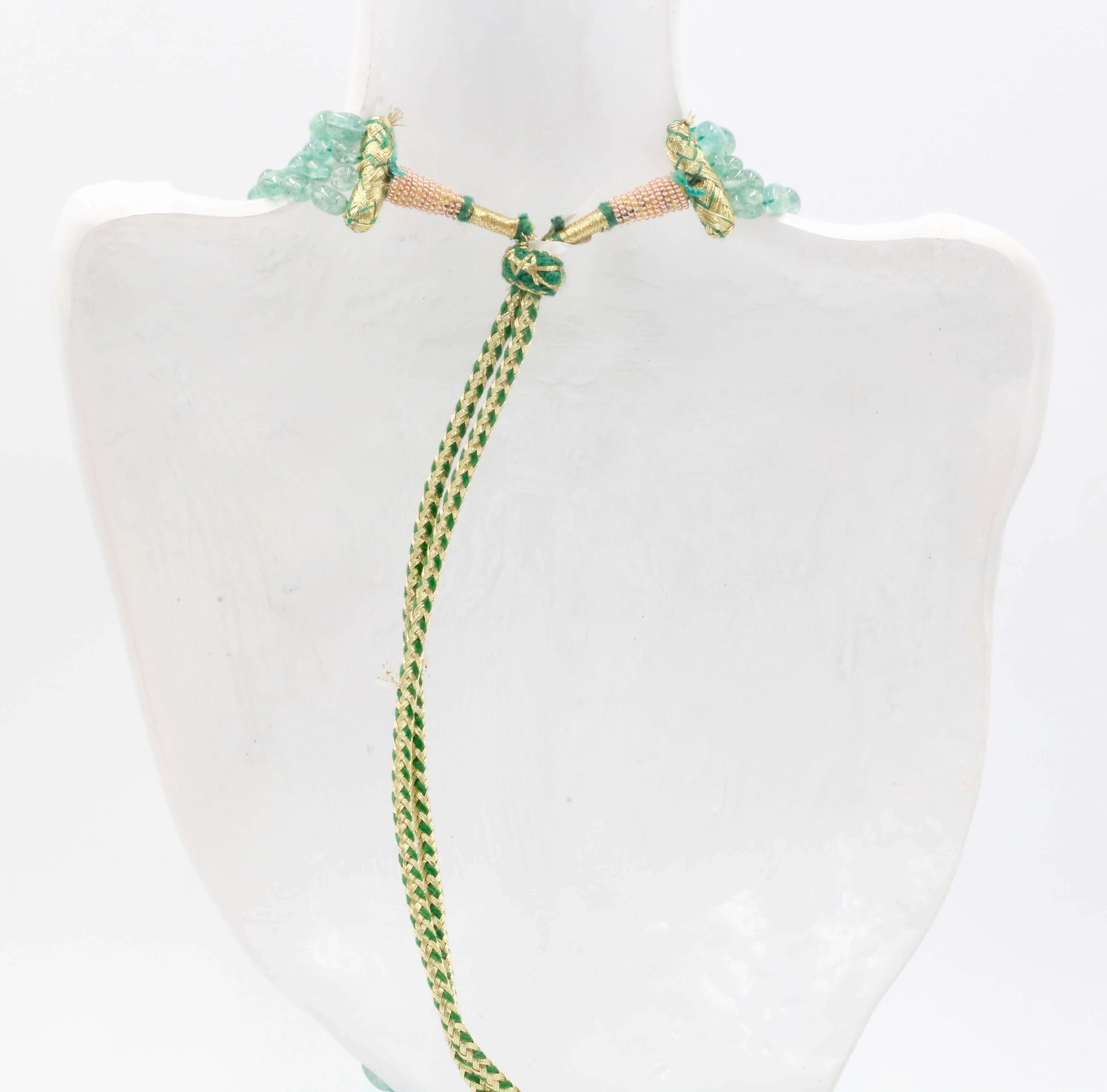 Natural Green Quartz Necklace Indian Necklace Quartz Sarafa Beaded Gems Necklace Layered Necklace Emerald Quartz Russian Quartz SKU 6143028