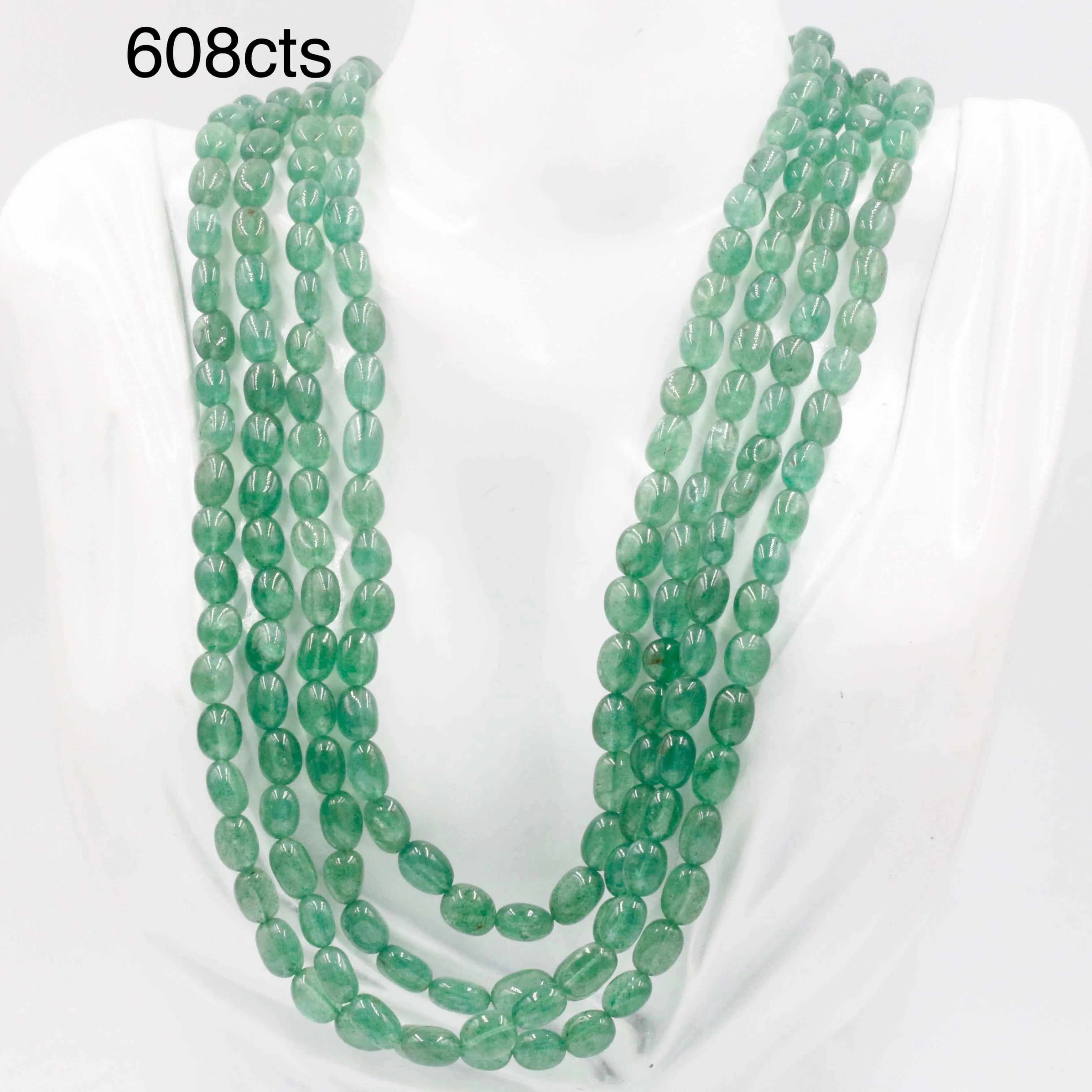 Natural Green Quartz Necklace Quartz Sarafa Indian Necklace Gemstone Necklace Beaded Necklace Emerald Quartz Russian Quartz SKU 6143026