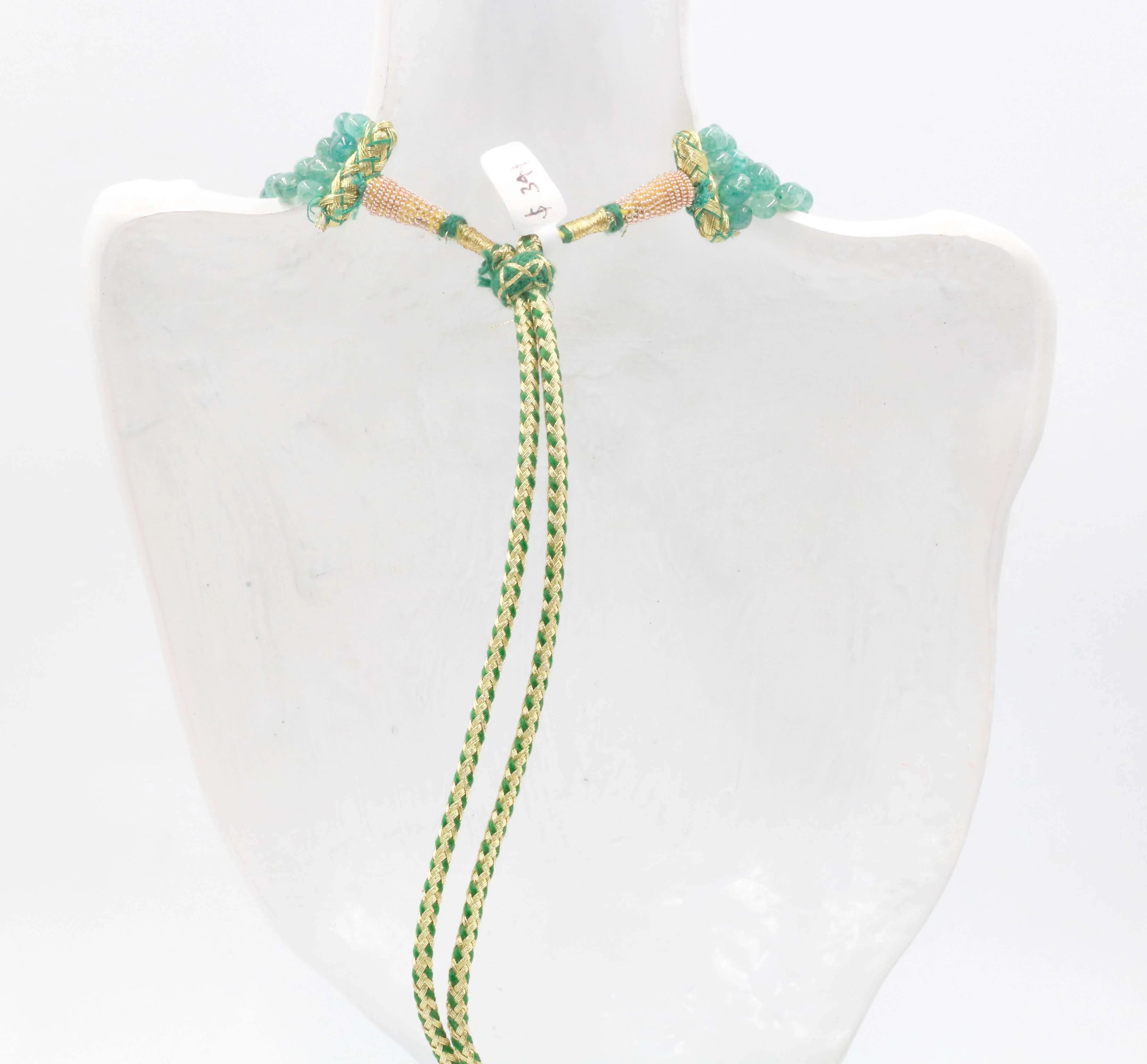 Natural Green Quartz Necklace Russian Quartz Emerald Quartz Necklace Green Quartz Indian Necklace Quartz Green SarafaSKU 6143022