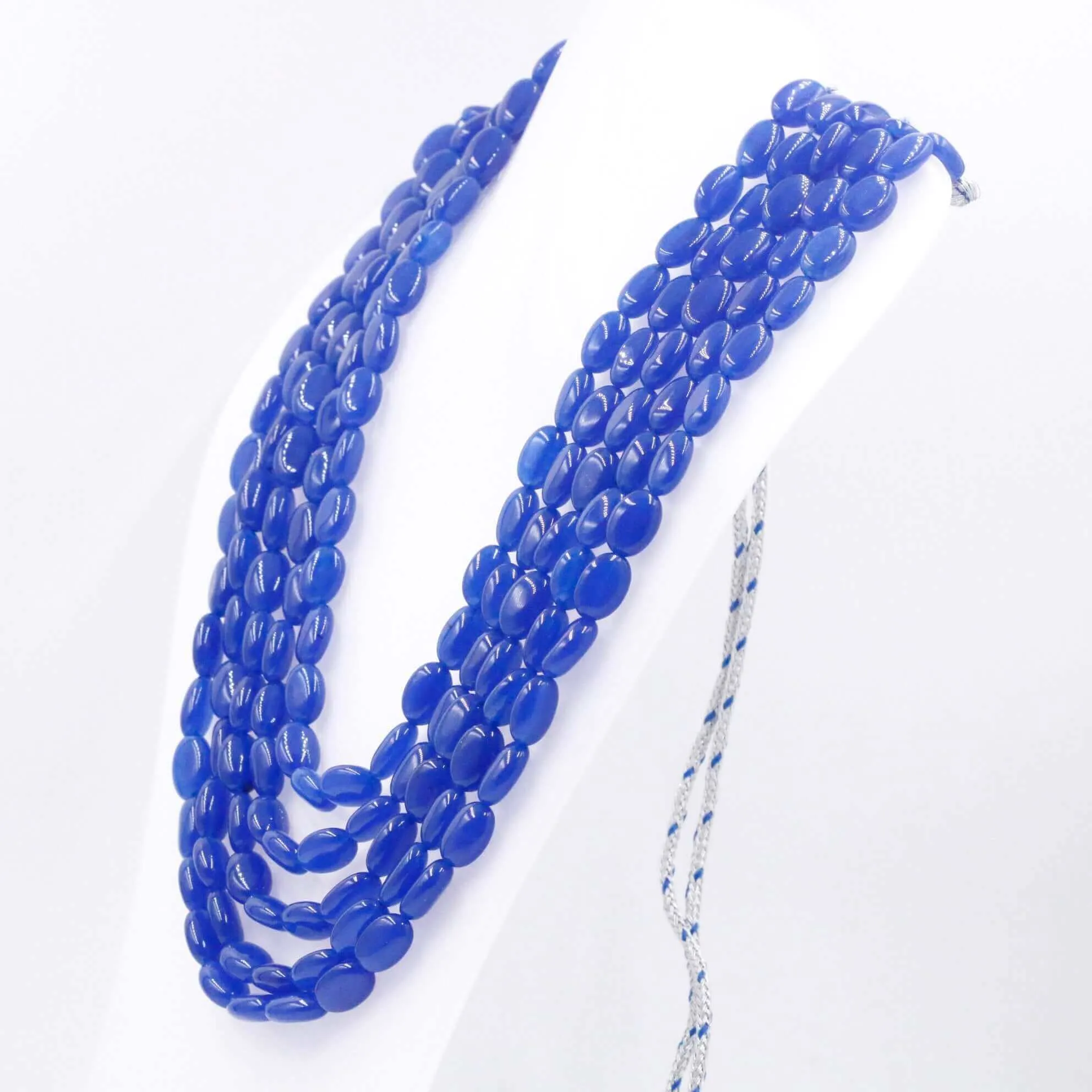 Natural Quartz Necklace Blue Gemstone Necklace Genuine Quartz Beaded Necklace Indian Necklace Sarafa Necklace Blue Bead Necklace