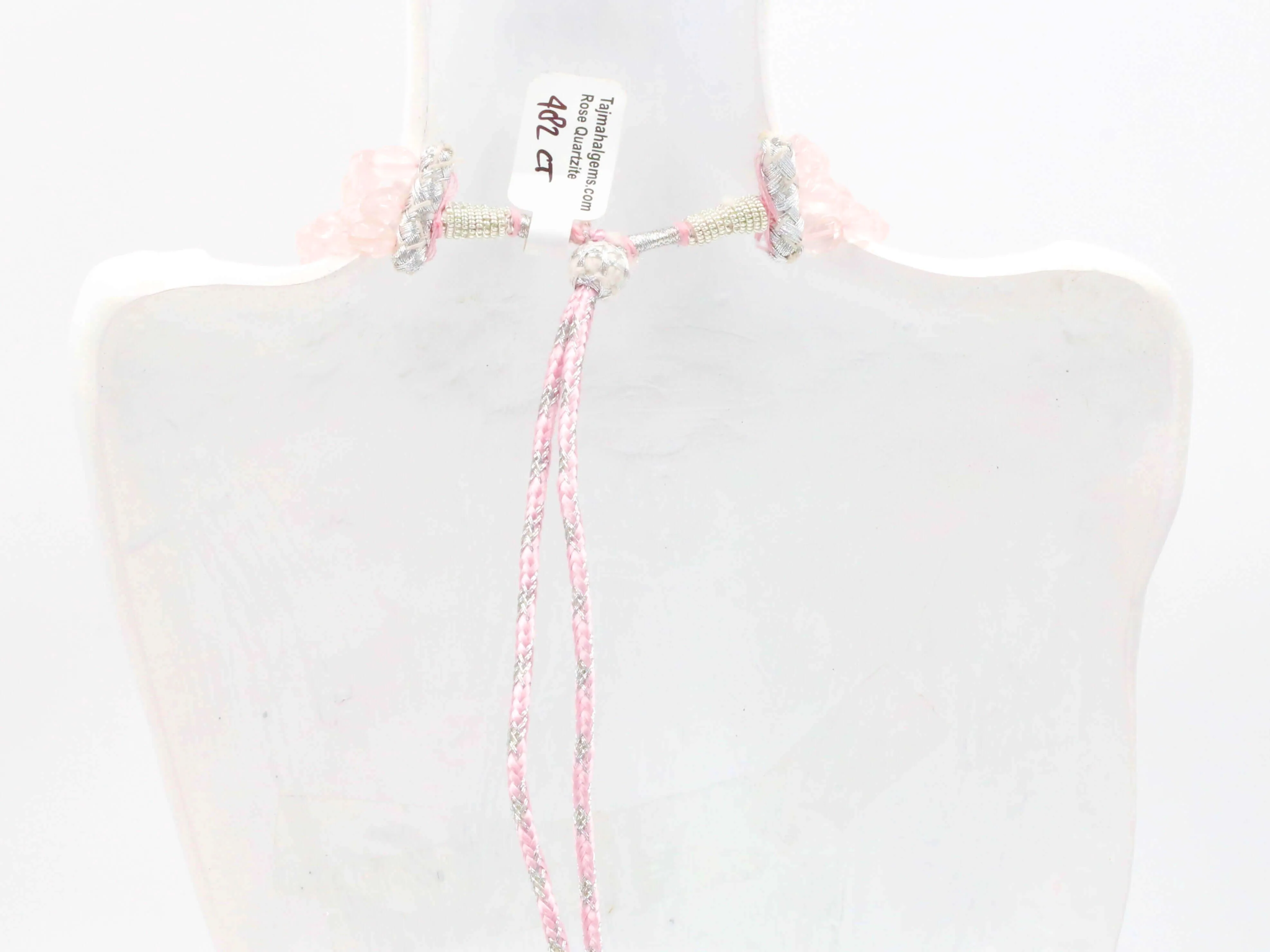 Natural Rose Quartz Necklace Genuine Quartz Necklace Pink Beaded Necklace Indian Necklace Sarafa Necklace Quartz Gemstone SKU: 6142957