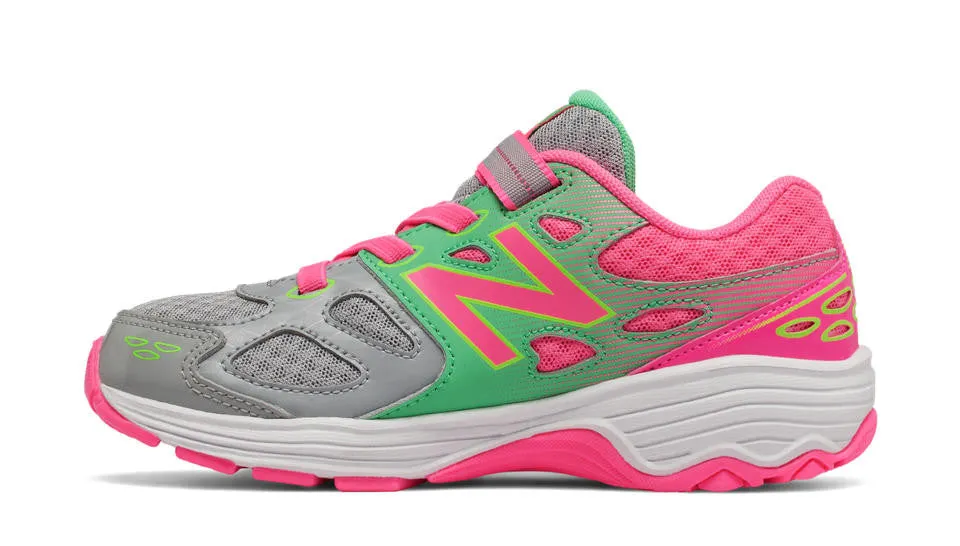 New Balance 680v3 Velcro S17 Grey/Pink/Green Glo