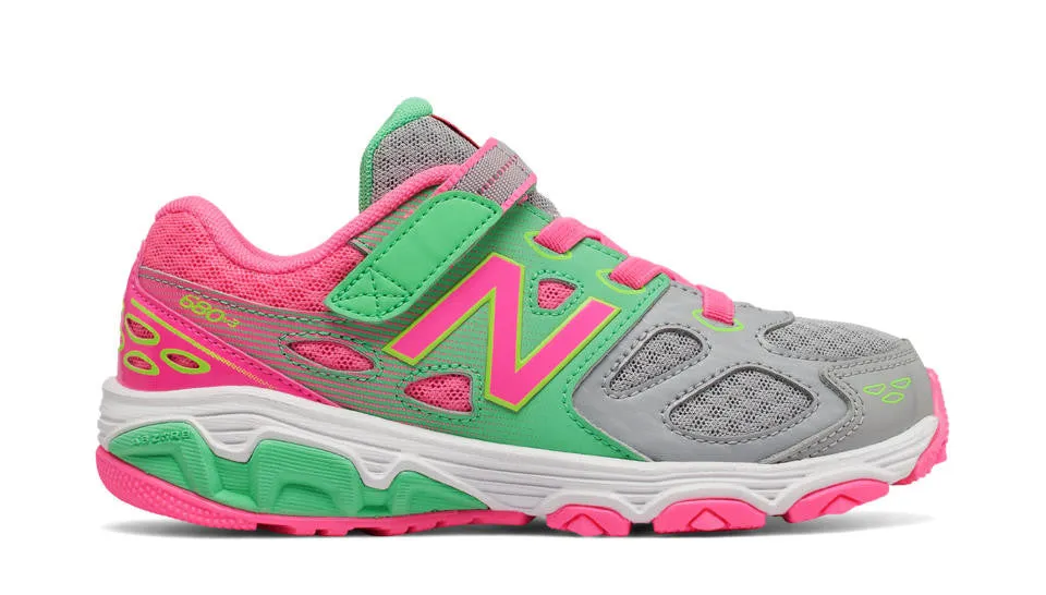 New Balance 680v3 Velcro S17 Grey/Pink/Green Glo