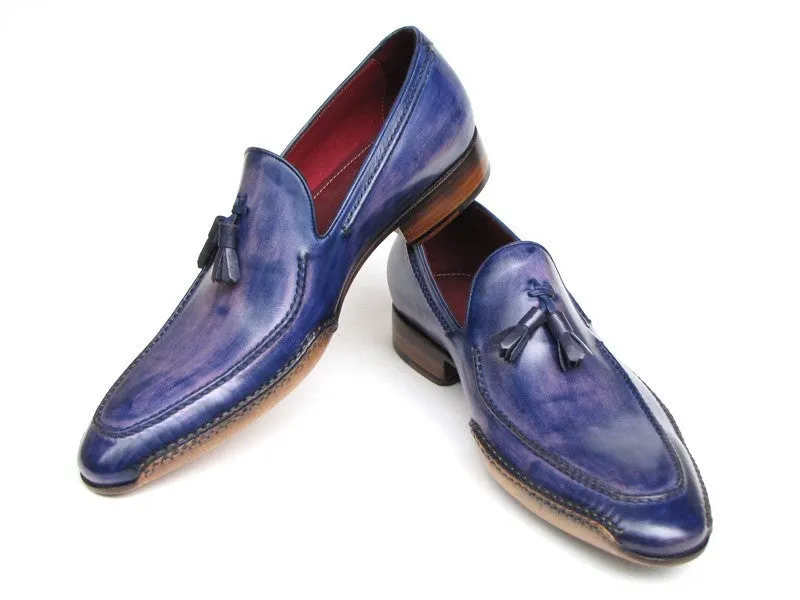 Paul Parkman Blue & Purple Tassel Loafer