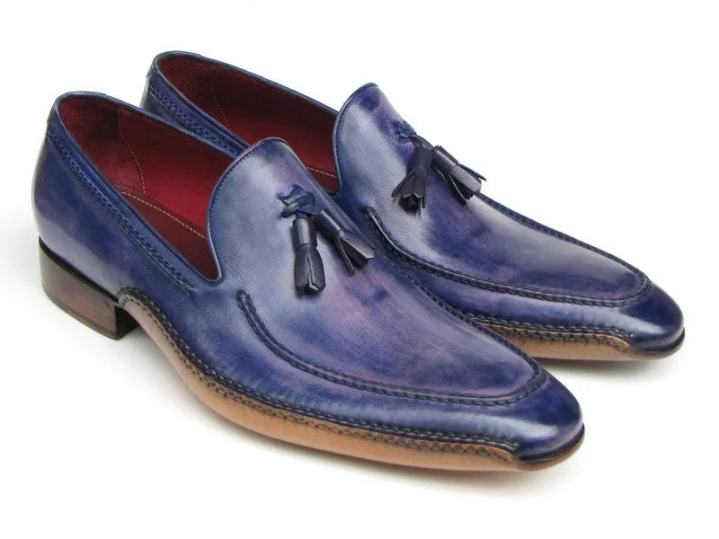 Paul Parkman Blue & Purple Tassel Loafer