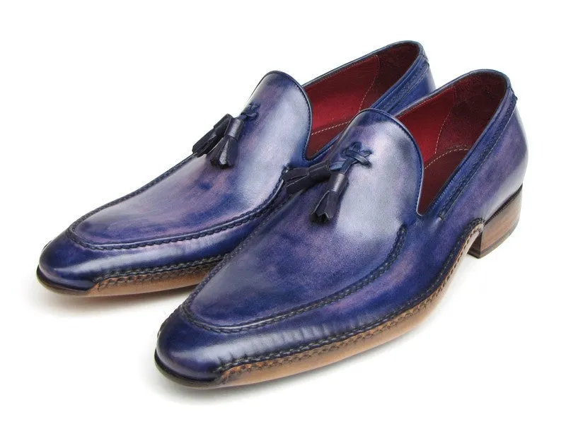 Paul Parkman Blue & Purple Tassel Loafer