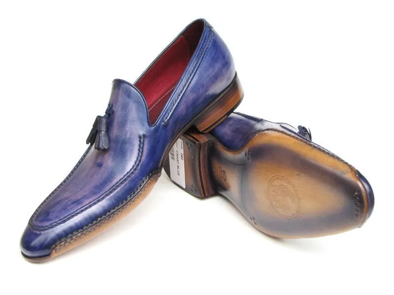 Paul Parkman Blue & Purple Tassel Loafer