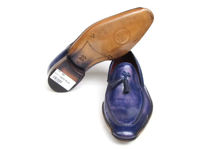 Paul Parkman Blue & Purple Tassel Loafer