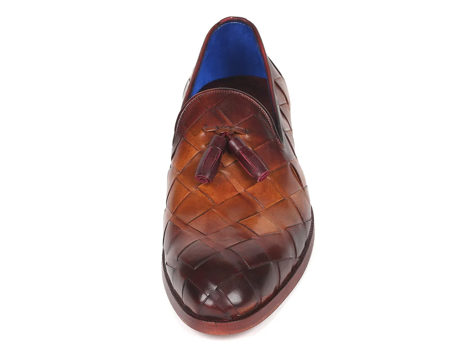 Paul Parkman Men's Big Braided Tassel Loafers Brown  (ID#6623-BRW)