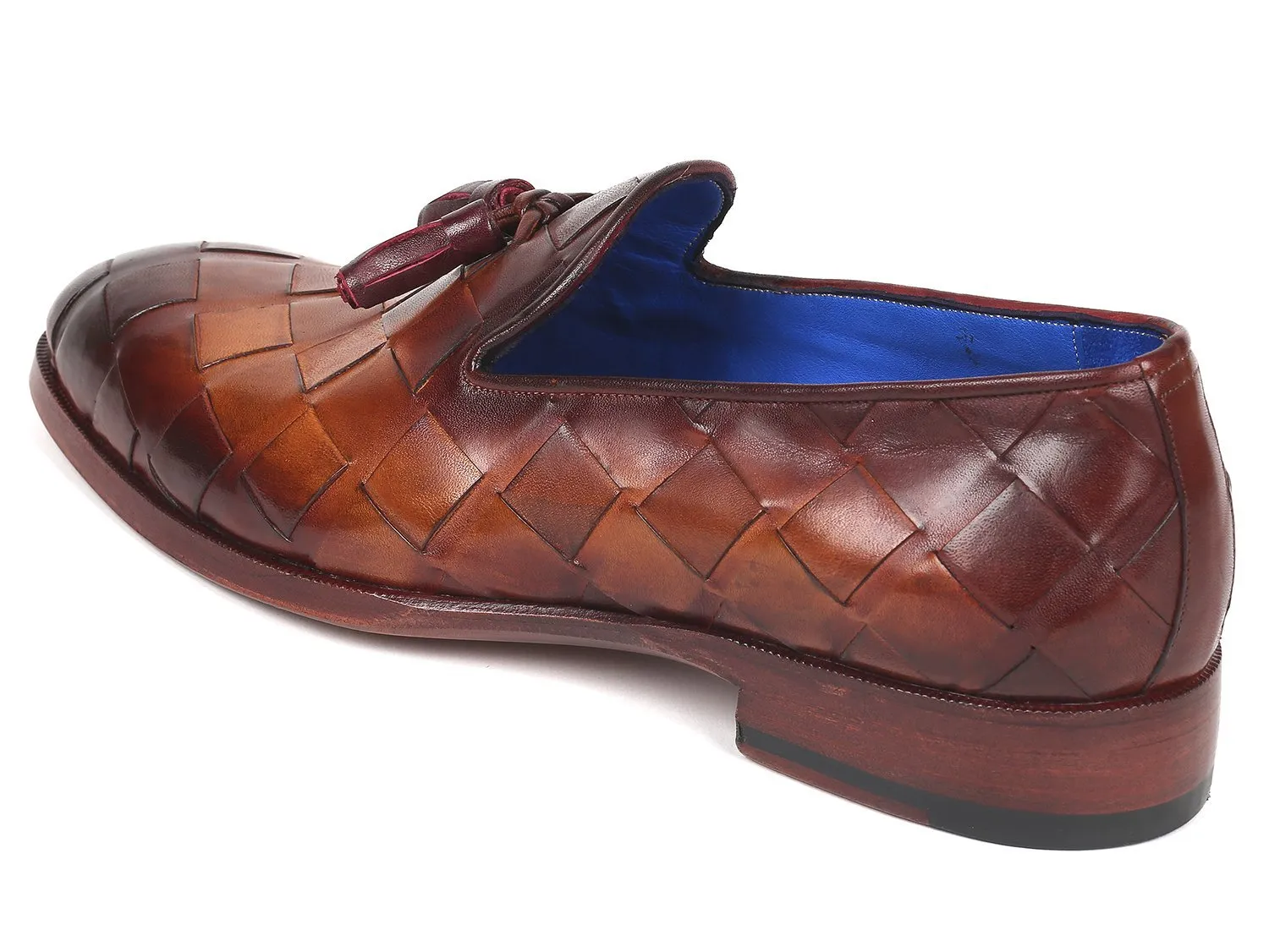 Paul Parkman Men's Big Braided Tassel Loafers Brown  (ID#6623-BRW)