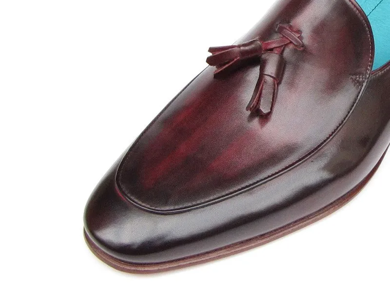 Paul Parkman Tassel Black & Purple Loafers