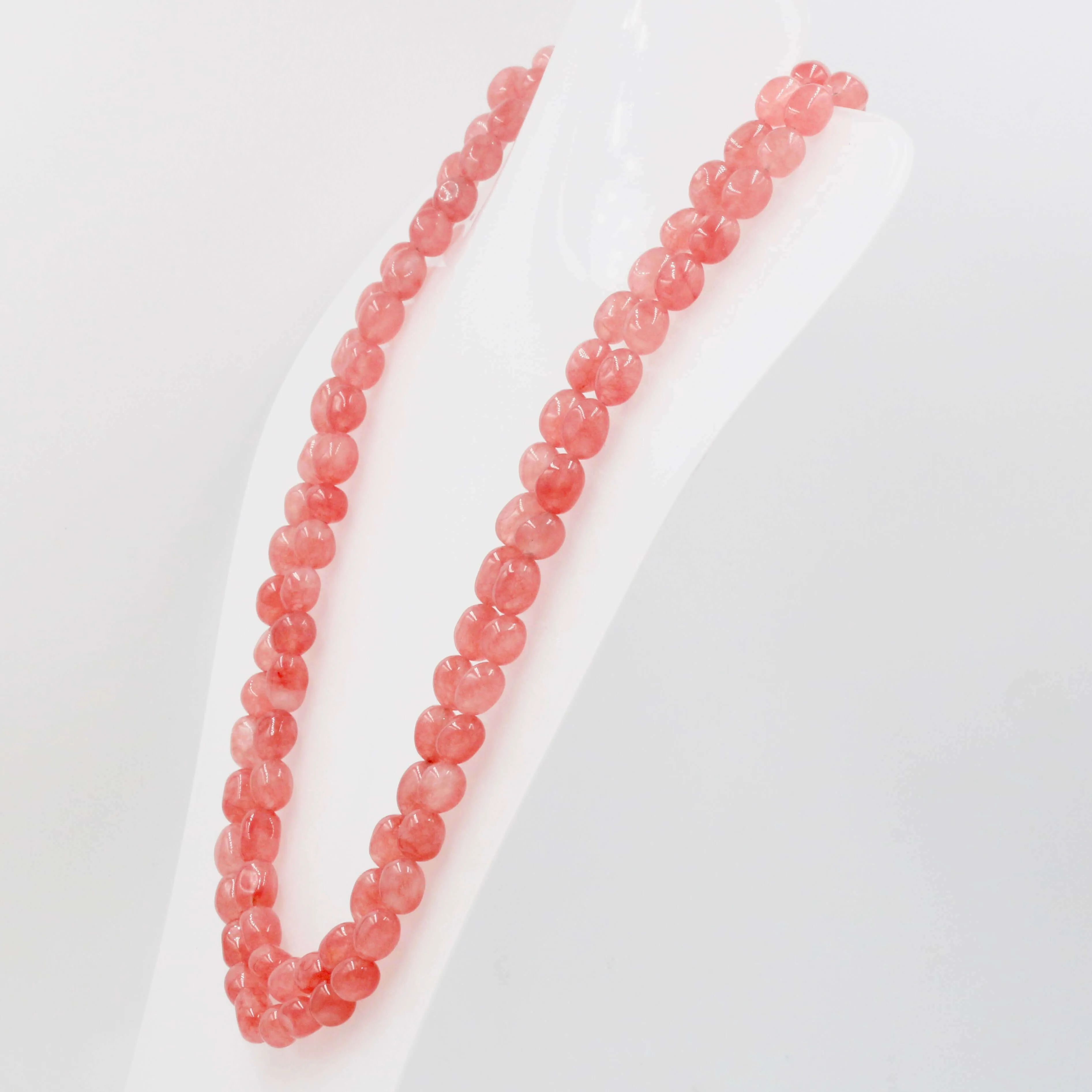 Peach Quartz Beaded Necklace Beaded Necklace Gemstone Necklace Peachy Quartz Quartz Necklace Indian Necklace Sarafa Gems Necklace SKU: 6143080