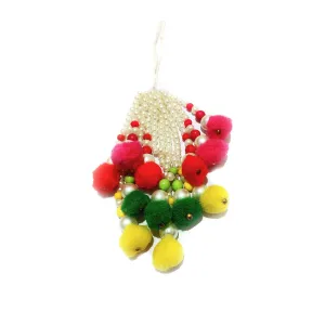 Pearl Beads Handmade DIY Craft, Jewelry Fringe Tassel with Pom Pom - Design 834