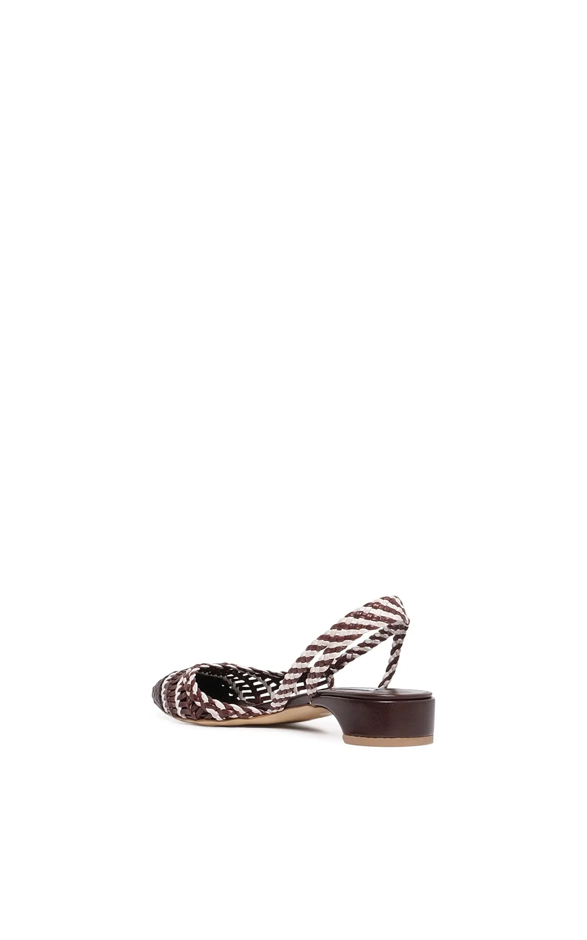 Perro Braided Slingback Shoe in Chocolate Multi Leather