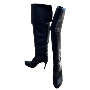 Pied a Terre Over the Knee Leather Boots Black UK 5 EU 38