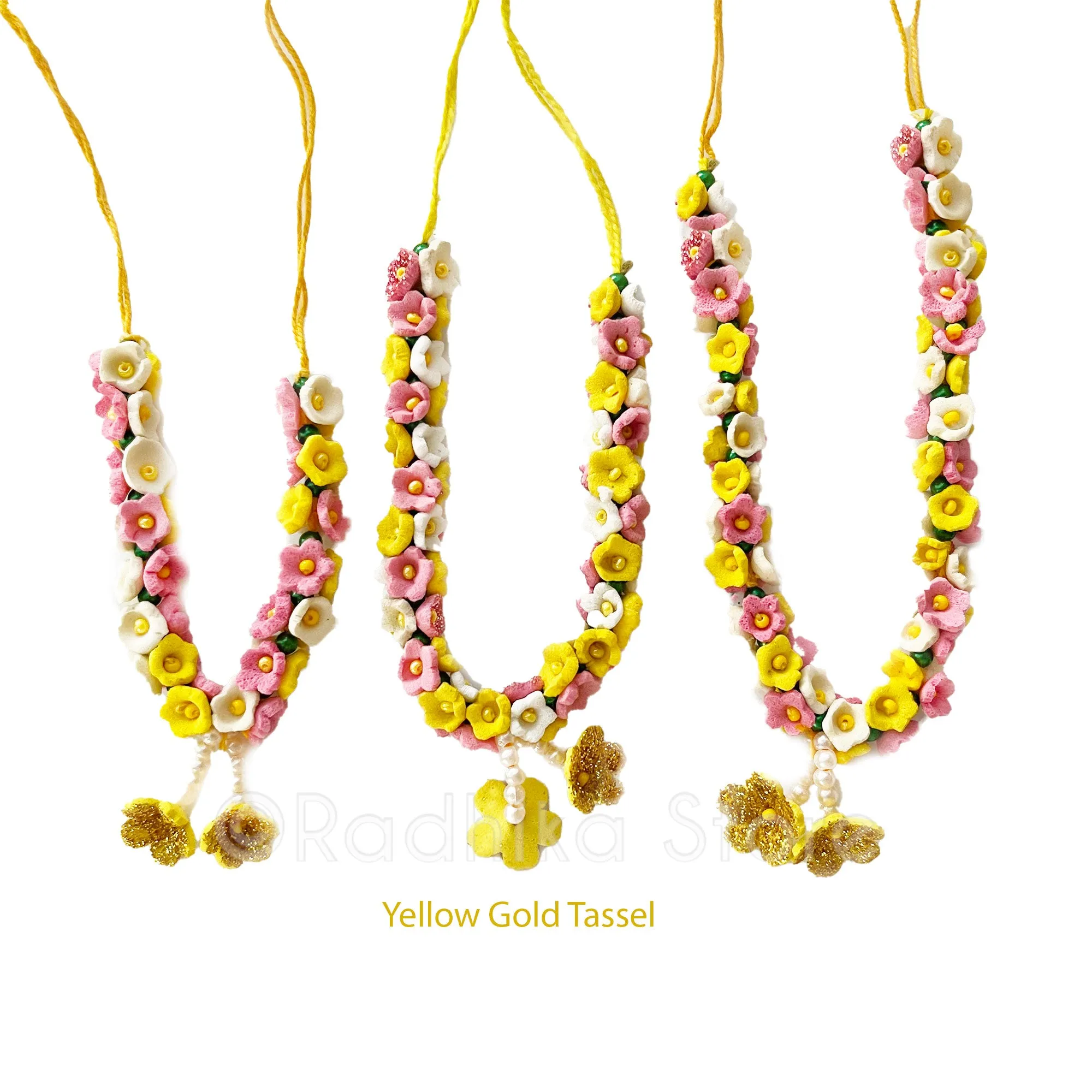 Pink Yellow  and White - Deity Garland