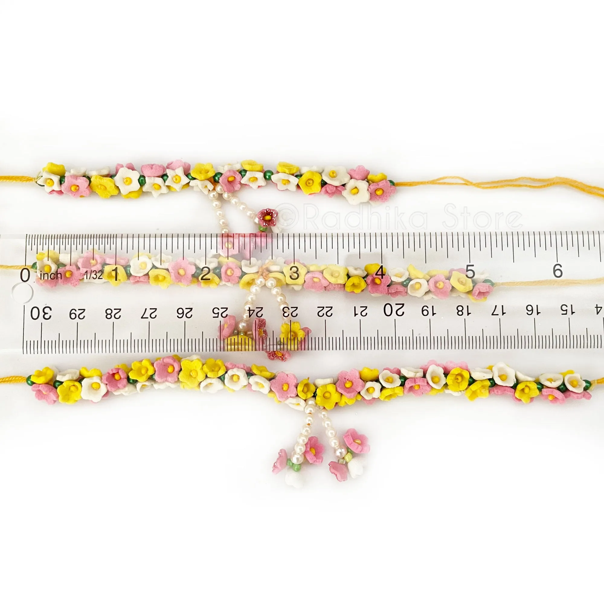 Pink Yellow  and White - Deity Garland