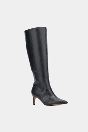 Piper Croc Embossed Knee High Boots