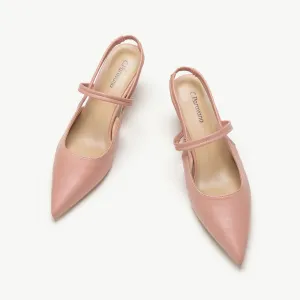 Pointed Toe Kitten heel Slingbacks (Helen) Pink