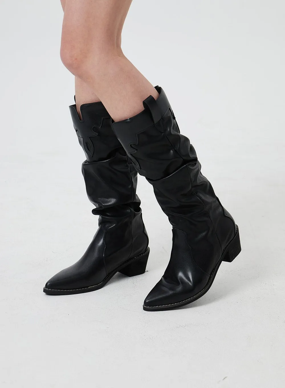 Pointed Toe Knee High Boots CF322