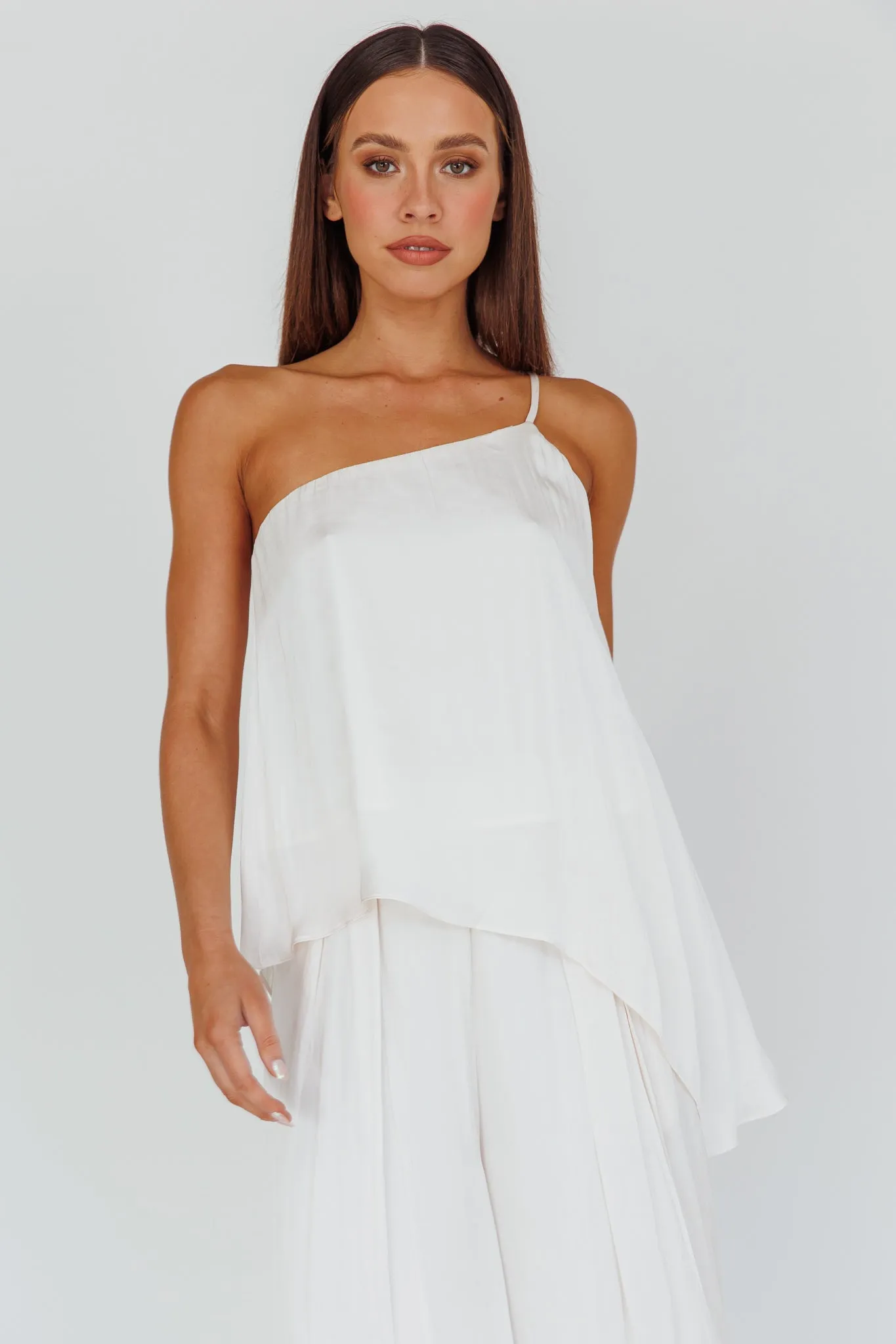 Pollina One Shoulder Top Cream