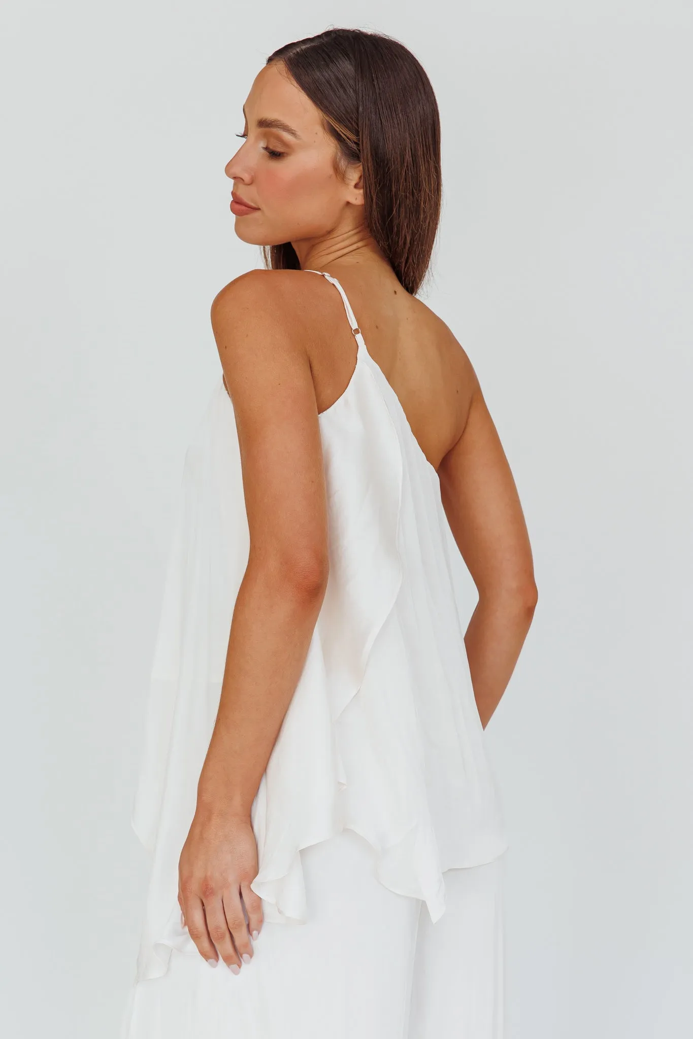 Pollina One Shoulder Top Cream